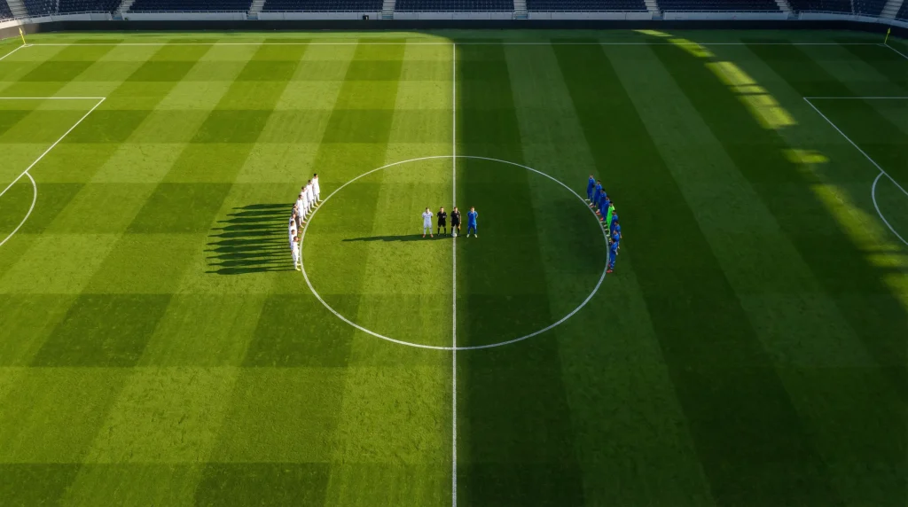 Campo da calcio visto dall