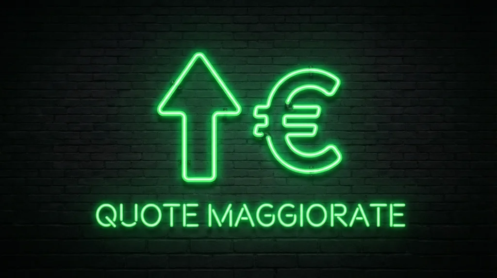 Insegna luminosa con una freccia verso l