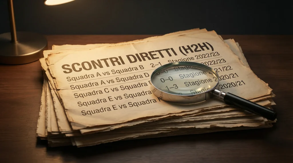 Archivio di ritagli di giornale sportivo impilati su un tavolo con risultati di partite storiche