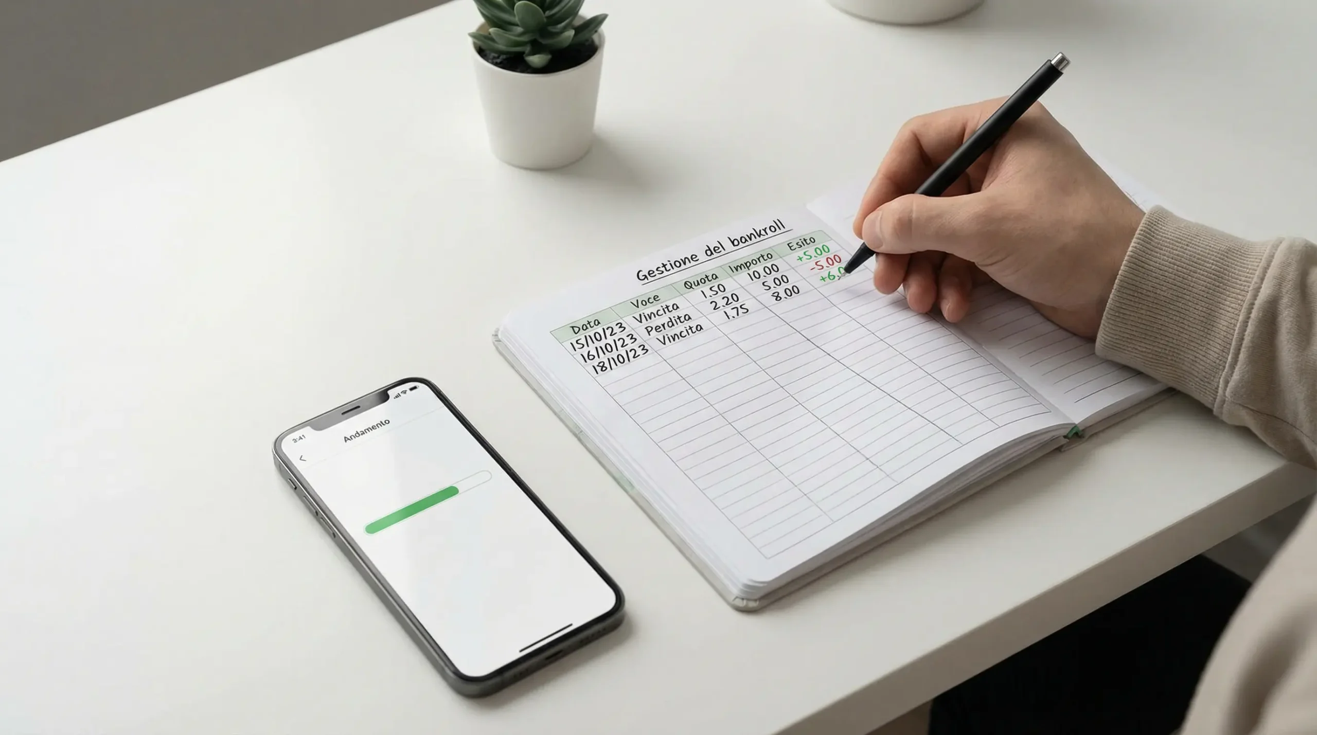Strategia di bankroll management per scommesse sul calcio con foglio di calcolo e puntate registrate